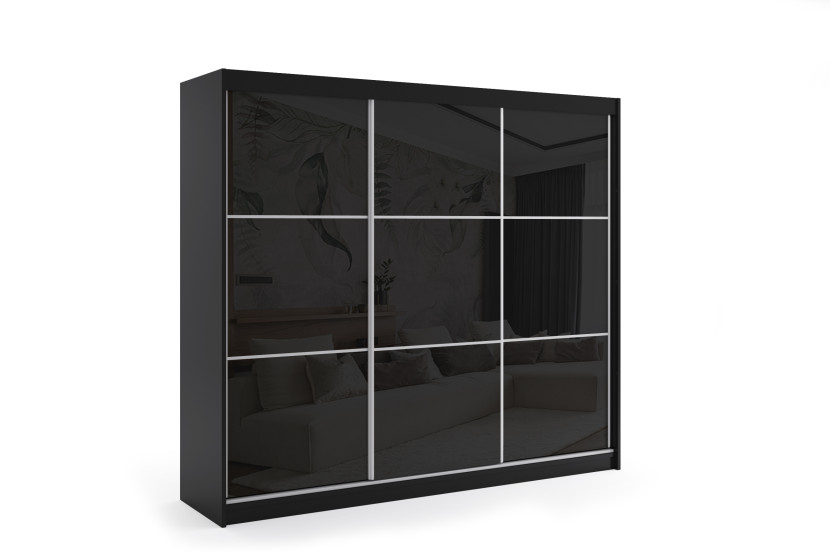 Szafa z drzwiami przesuwnymi Lacobel i LED 240 x 200 - VIVONA 461516