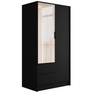 Szafa z drzwiami skrzydłowymi i lustrem KOLIN 100 x 200 cm 487772 Szafa z drzwiami skrzydłowymi i lustrem KOLIN 100 x 200 cm 487772
