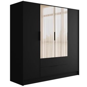 Szafa z drzwiami skrzydłowymi i lustrem KOLIN 200 x 200 cm 487791 Szafa z drzwiami skrzydłowymi i lustrem KOLIN 200 x 200 cm 487791