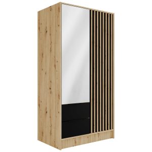 Szafa z drzwiami skrzydłowymi i lustrem NELIA 100 x 200 cm 434863 Szafa z drzwiami skrzydłowymi i lustrem NELIA 100 x 200 cm 434863
