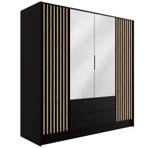 Szafa z drzwiami skrzydłowymi i lustrem NELIA 200 x 200 cm 434870