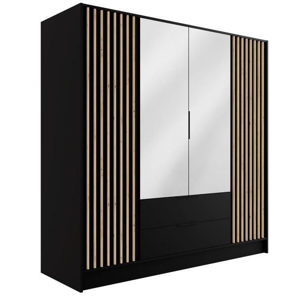 Szafa z drzwiami skrzydłowymi i lustrem NELIA 200 x 200 cm 434870