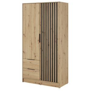 Szafa z lamelami NELA dwudrzwiowa 105cm (Dąb Artisan) 455003