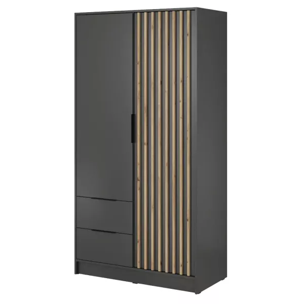 Szafa z lamelami NELA dwudrzwiowa 105cm (Grafit) 455005