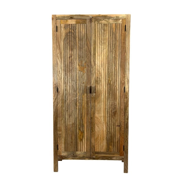 Szafa z litego drewna mango 187cm, szafa na ubrania, wielofunkcyjna 965425