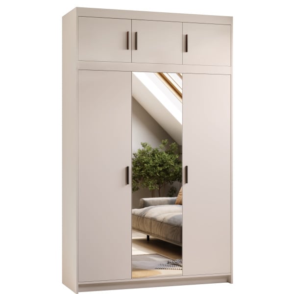 Szafa z lustrem 133 cm KUBA beż piaskowy 857895