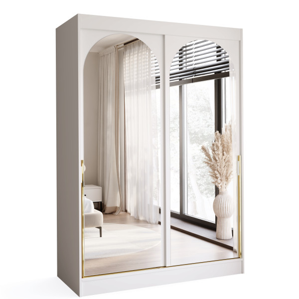 Szafa z lustrem 150 cm MORIN przesuwna biała 868169