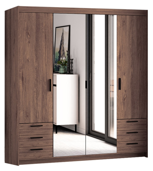 Szafa z lustrem 176 cm KUBA dąb lefkas 749145
