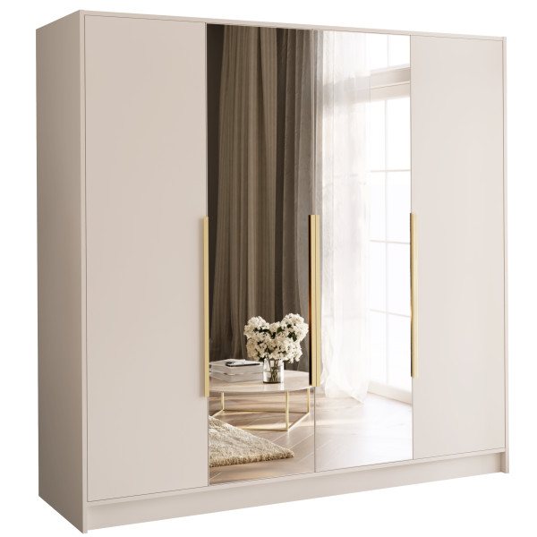 Szafa z lustrem 200 cm na ubrania LESTO kaszmir 812641