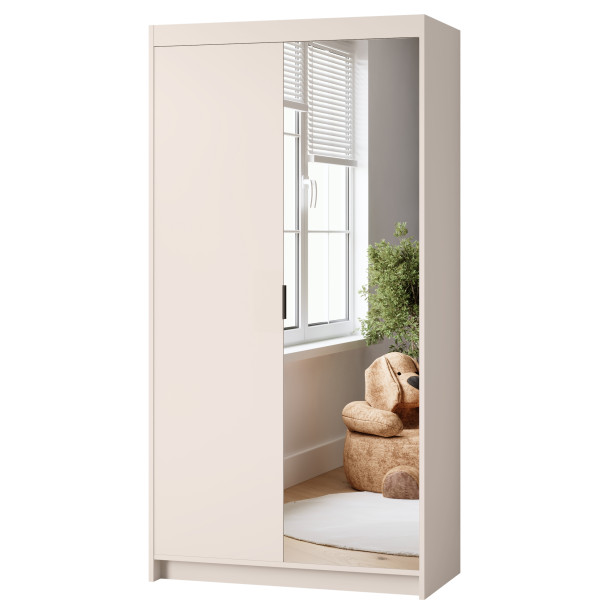 Szafa z lustrem 90 cm KUBA do sypialni beż piaskowy 868143