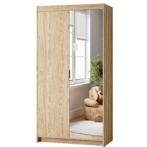 Szafa z lustrem 90 cm KUBA do sypialni dąb olejowany 868146 Szafa z lustrem 90 cm KUBA do sypialni dąb olejowany 868146