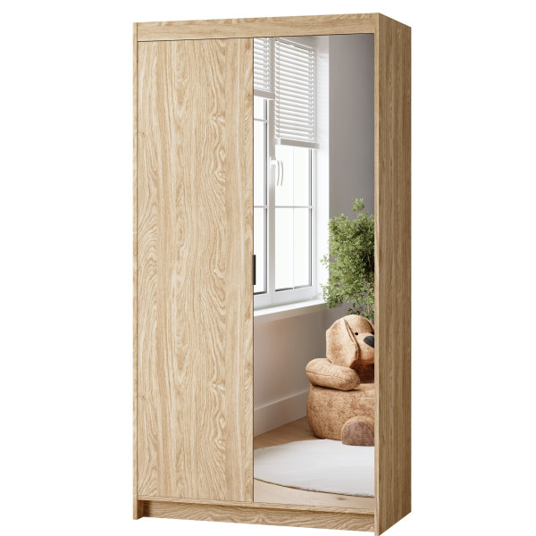 Szafa z lustrem 90 cm KUBA do sypialni dąb olejowany 868146