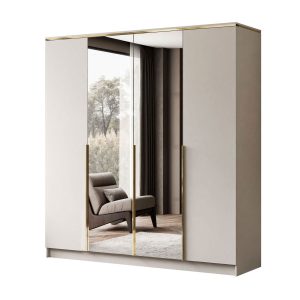 Szafa z lustrem AURORA 4D KASZMIR+złoty chrom 400913 Szafa z lustrem AURORA 4D KASZMIR+złoty chrom 400913