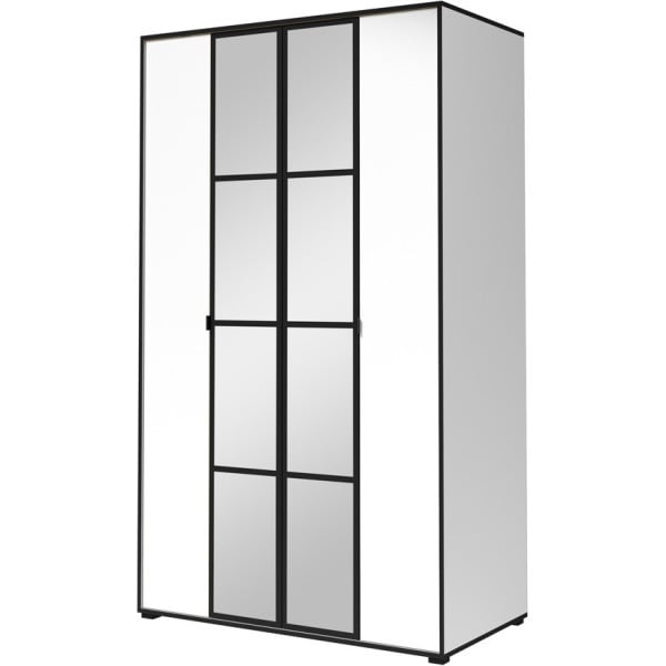 Szafa z lustrem BERGEN I 120 biały / czarny 265672