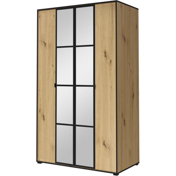 Szafa z lustrem BERGEN I 120 dąb artisan / czarny 265664