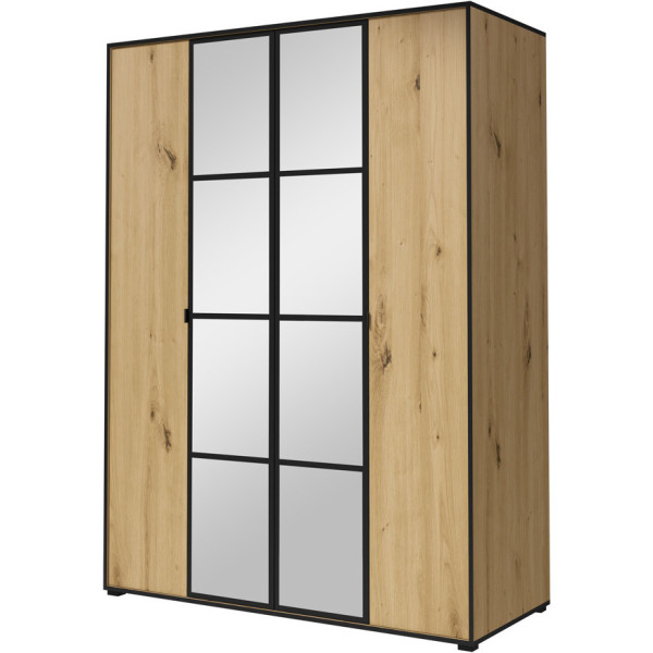 Szafa z lustrem BERGEN I 150 dąb artisan / czarny 265671