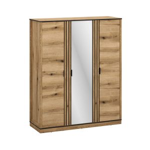 Szafa z Lustrem Drewniana do Sypialni VERVE 165 cm Dąb Evok 319008 Szafa z Lustrem Drewniana do Sypialni VERVE 165 cm Dąb Evok 319008