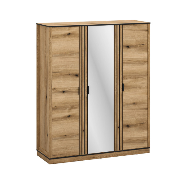 Szafa z Lustrem Drewniana do Sypialni VERVE 165 cm Dąb Evok 319008