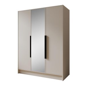 Szafa z Lustrem LARO 150 cm Kaszmir / Czarne Uchwyty – 3 Drzwi 959066 Szafa z Lustrem LARO 150 cm Kaszmir / Czarne Uchwyty – 3 Drzwi 959066