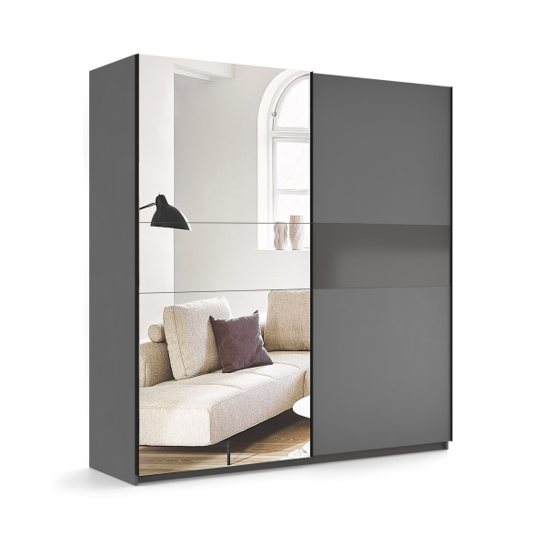 Szafa z lustrem przesuwna 150cm grafit mat 748228