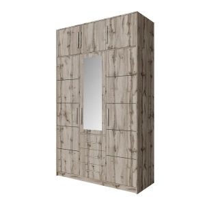 Szafa z Lustrem Srebrne Uchwyty+nadstawka Ball 3D Wellington 357637