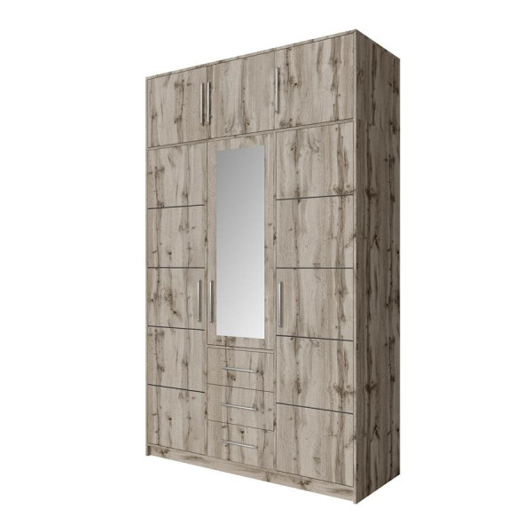 Szafa z Lustrem Srebrne Uchwyty+nadstawka Ball 3D Wellington 357637