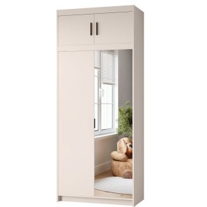 Szafa z nadstawką 90 cm KUBA dwudrzwiowa z lustrem 868144