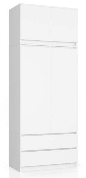 Szafa Z Nadstawką S 90 Cm 2 Drzwi 2 Szuflady Pk Biała 728016