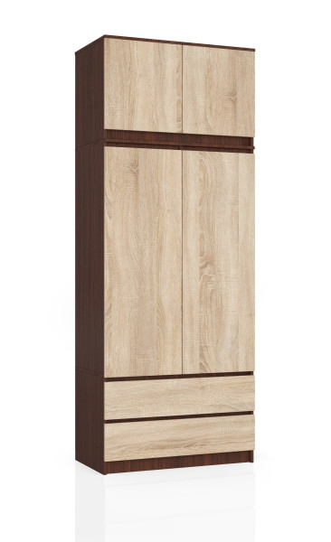 Szafa Z Nadstawką S 90 Cm 2 Drzwi 2 Szuflady Pk Wenge / Sonoma 727995