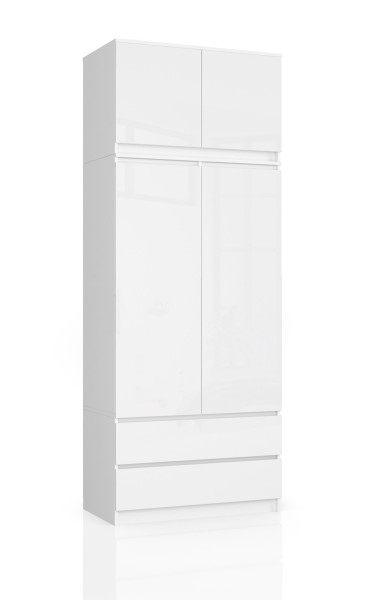 Szafa Z Nadstawką S90 2D 2Sz Clp Pk Biały Połysk 728010