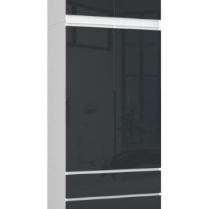 Szafa Z Nadstawką S90 2D 2Sz Clp Pk Grafit Połysk 728003 Szafa Z Nadstawką S90 2D 2Sz Clp Pk Grafit Połysk 728003