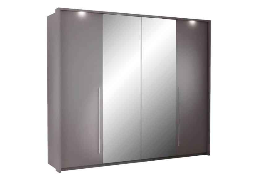 Szafa z oświetleniem LED lustrem metalowymi uchwytami BAMER 357649