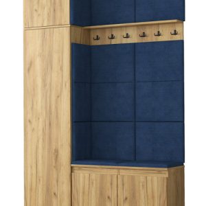 Szafa z siedziskiem tapicerowanym dąb craft granat – Xyreon 230282 Szafa z siedziskiem tapicerowanym dąb craft granat – Xyreon 230282