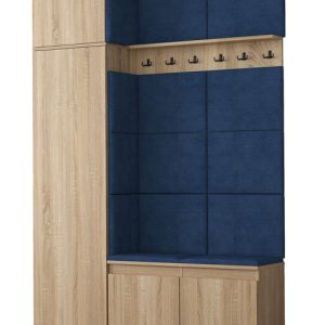 Szafa z siedziskiem tapicerowanym dąb sonoma granat – Ornix 230285 Szafa z siedziskiem tapicerowanym dąb sonoma granat – Ornix 230285