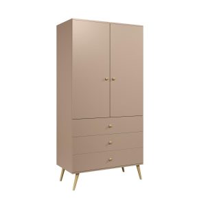 Szafa z Szufladami 100cm Beżowa IKON Sznurkowe Uchwyty 288818 Szafa z Szufladami 100cm Beżowa IKON Sznurkowe Uchwyty 288818