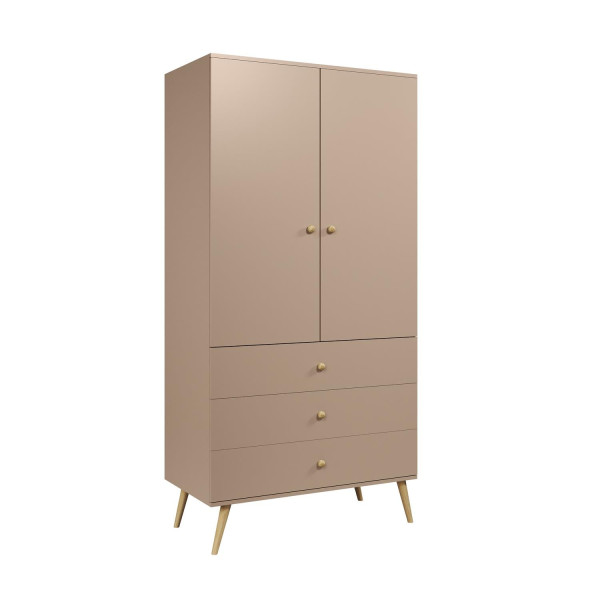 Szafa z Szufladami 100cm Beżowa IKON Sznurkowe Uchwyty 288818