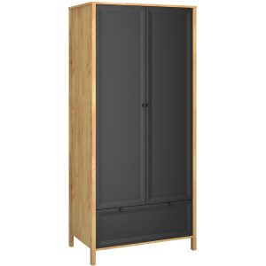 Szafa z Szufladami Dwudrzwiowa NORIA 88 craft złoty/czarny 318425 Szafa z Szufladami Dwudrzwiowa NORIA 88 craft złoty/czarny 318425