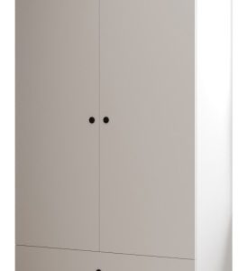 Szafa z szufladami wysoka INOVA 2 2D 3SZ biały+czarny 204169