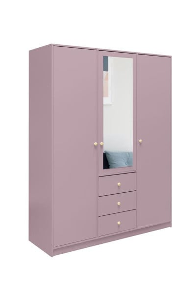 Szafa z szufladami z lustrem 150 cm RAINBOW II śliwka 356103