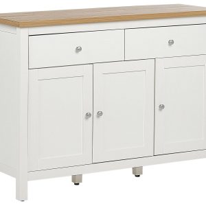 Szafka 2 szuflady komoda z drzwiami biała 280978 Szafka 2 szuflady komoda z drzwiami biała 280978