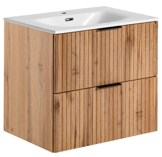 Szafka 60 cm ADEL OAK z umywalką SMILE 126407