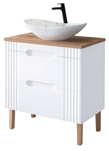 Szafka 80 cm FIJI WHITE a z umywalką LENA MW17 303191