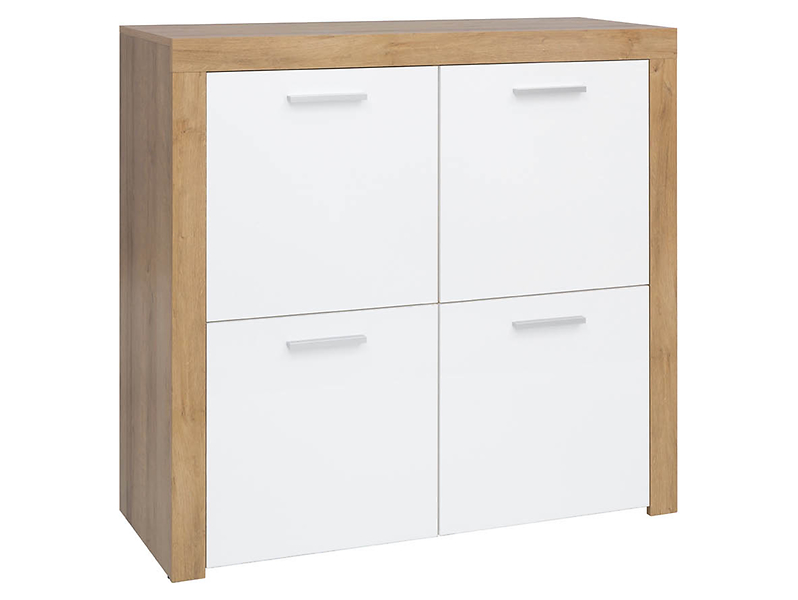 Szafka Balder 104 cm czterodrzwiowa dąb riviera/biały połysk 20218