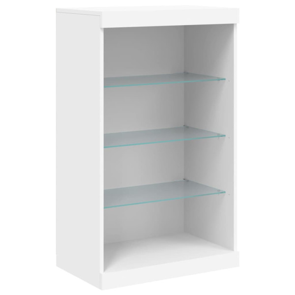 Szafka Biała LED Szklana 60.5x37x100 cm do Salonu Pokoju Sypialni 769701
