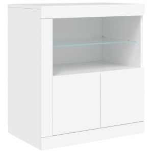 Szafka Biała LED Szklana 60.5x37x67 cm do Salonu Pokoju Sypialni 769600 Szafka Biała LED Szklana 60.5x37x67 cm do Salonu Pokoju Sypialni 769600