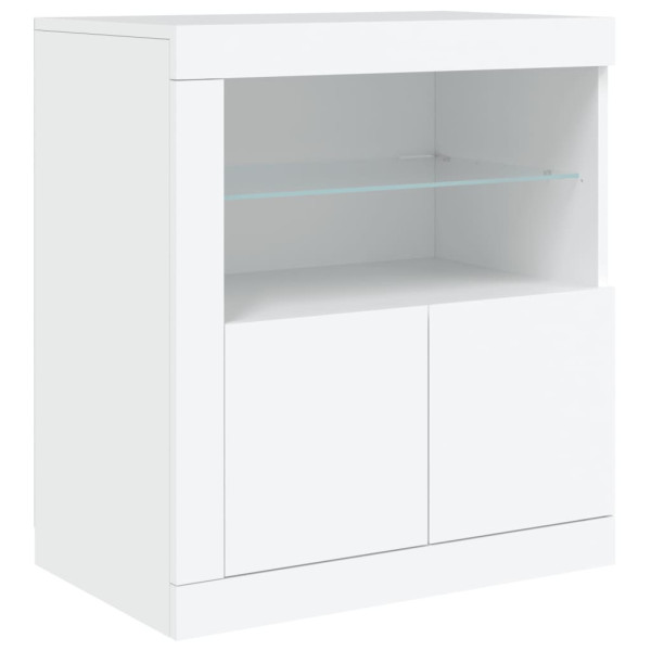Szafka Biała LED Szklana 60.5x37x67 cm do Salonu Pokoju Sypialni 769600