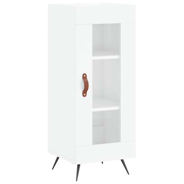Szafka Biała Połysk z Drzwiami Szklanymi 34.5x34x90 cm do Salonu 739257