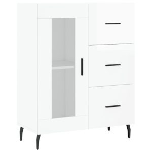 Szafka Biała Połysk z Drzwiami Szklanymi z Szufladami 69.5x34x90 cm 769704 Szafka Biała Połysk z Drzwiami Szklanymi z Szufladami 69.5x34x90 cm 769704
