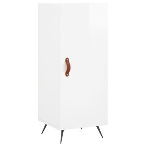 Szafka Biała Połysk z Drzwiami z Szufladami 34.5x34x90 cm do Salonu 774386 Szafka Biała Połysk z Drzwiami z Szufladami 34.5x34x90 cm do Salonu 774386