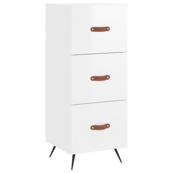 Szafka Biała Połysk z Szufladami 34.5x34x90 cm do Salonu Pokoju 774352